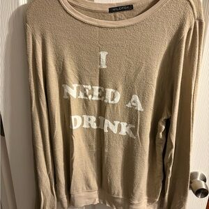 Wildfox Beige 'I Need A Drink' Women's Sweater
